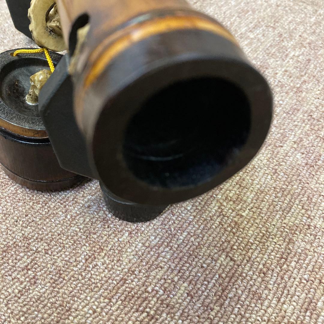 喧嘩特大煙管骸骨煤竹特大煙管入れ相撲　大工頭領　ハンドメイド置物飾り物工芸