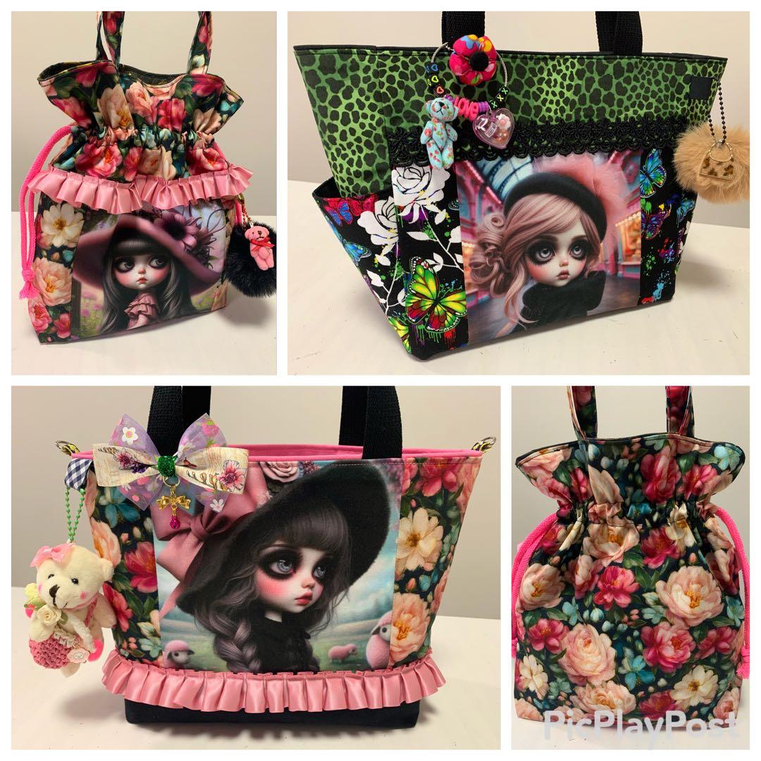 【確認用】ハンドメイド　宮殿レディ　両サイドポケットボックス型トートバック