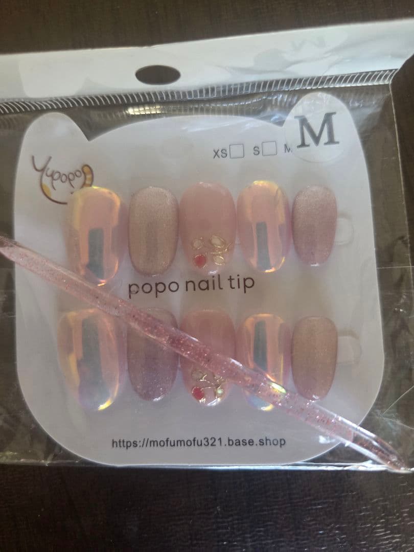 popoジェルネイル チップ オーバル普通M 6個セット