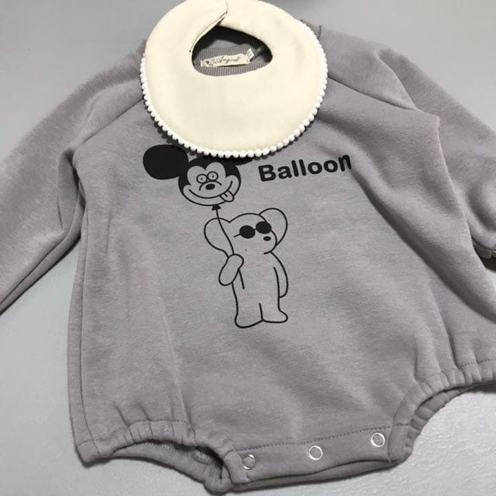 【SALE】B121 ポンポン付き まんまる スタイ ハンドメイド リバーシブル