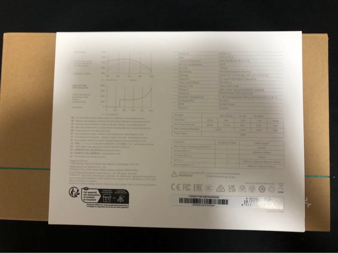 DeepCool PQ750M ATX電源ユニット 750W