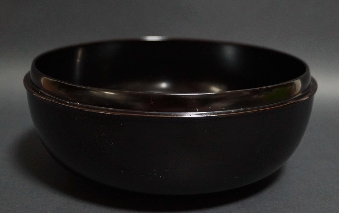茶道具 祥園造 黒塗丸形菓子器 共箱★時代物★6D0423