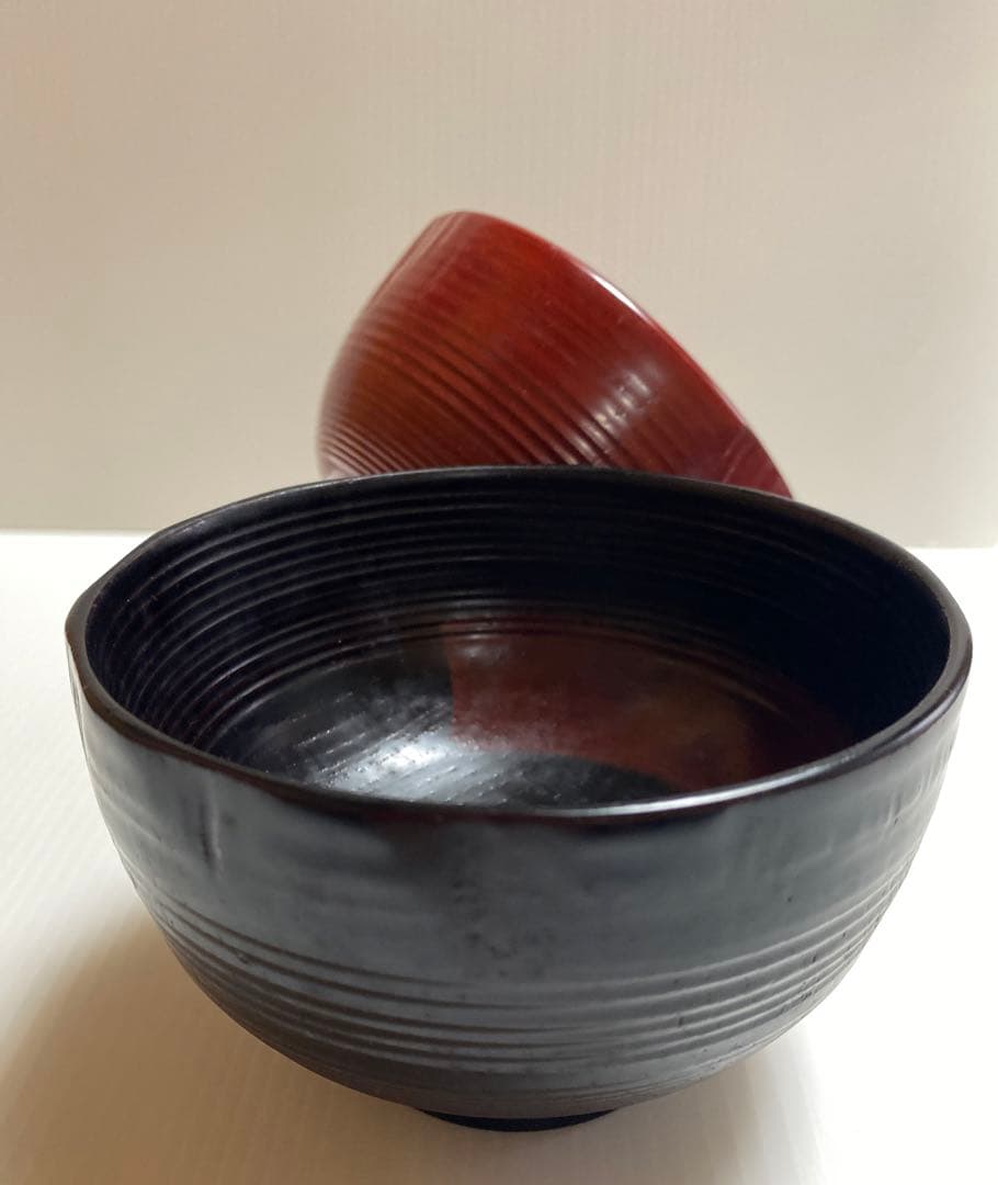 【未使用】越前漆器 越前塗　漆琳堂　清峰作　夫婦椀　漆器