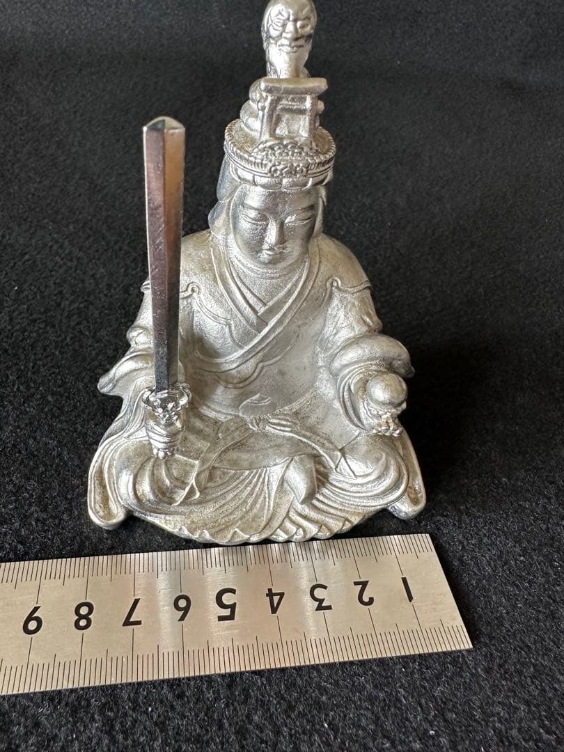 仏像 弁財天像　池口恵観　百萬枚護摩行者　鉄製　松本明慶原型 高さ約10.5cm