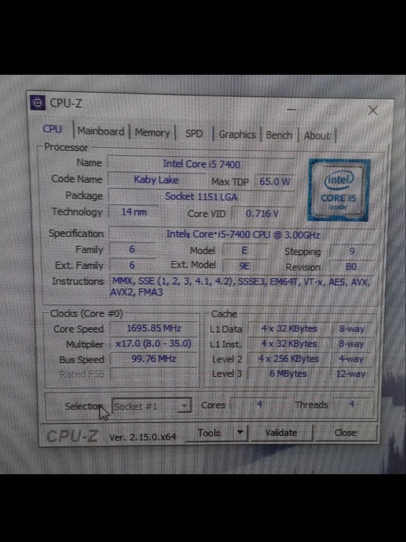 ip038 【中古品】i5-7400 X904D084