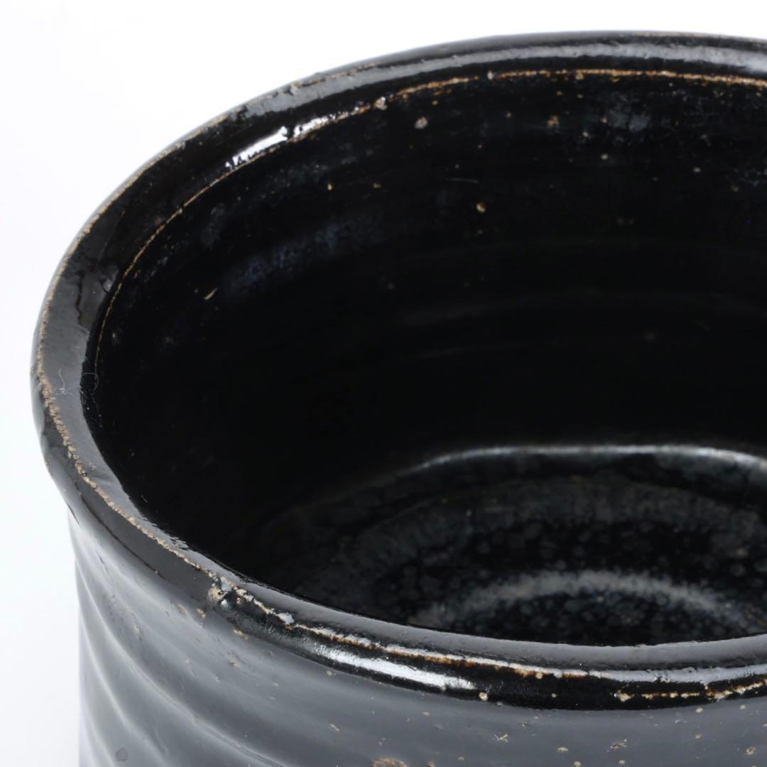 天正美濃黒茶碗 抹茶腕 時代箱付 古窯 茶道具 美濃焼 時代物 古美術品 骨董品