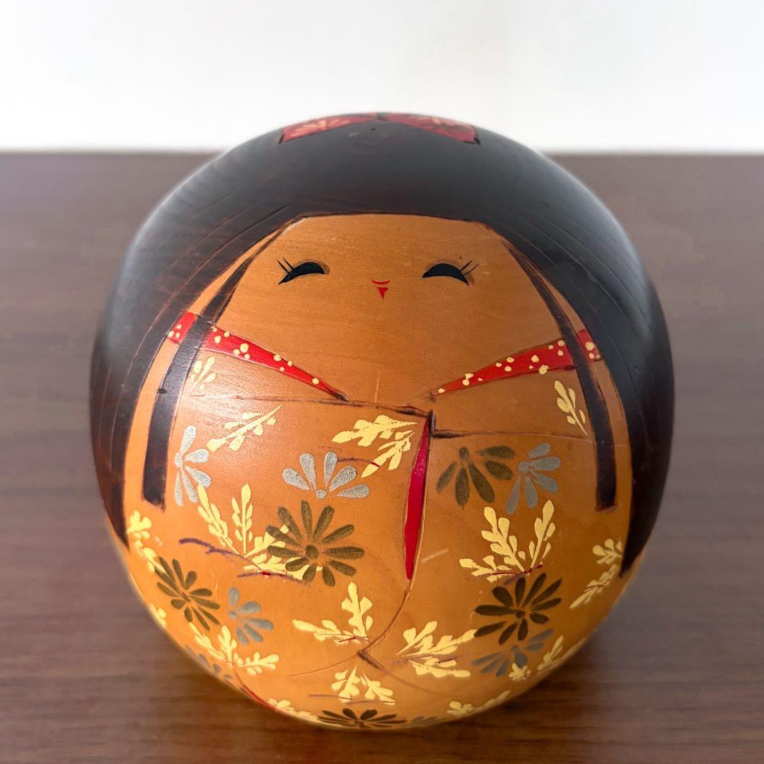 岸 貞男 Sadao 創作 こけし kokeshi doll レトロ 可愛い
