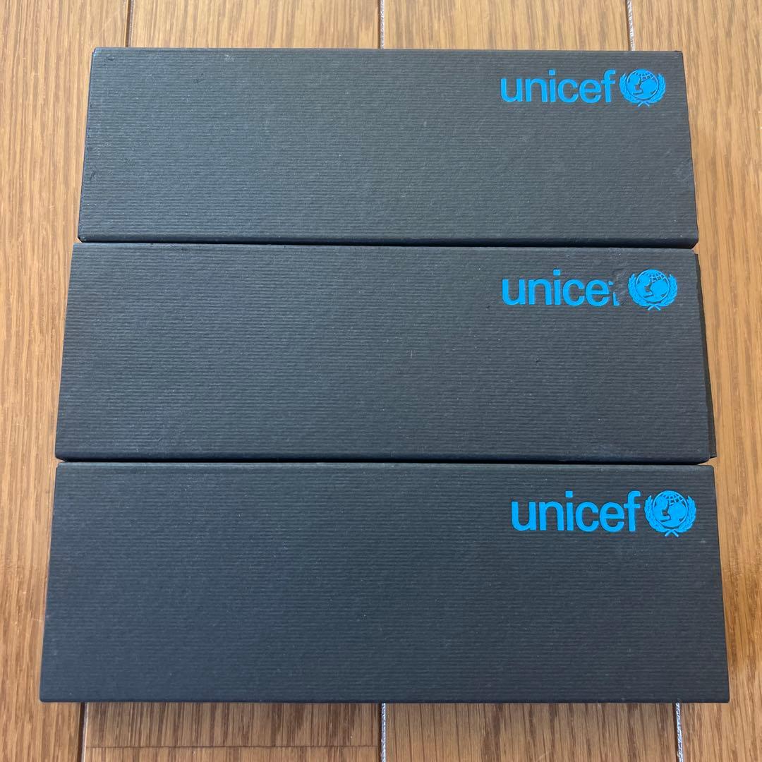 unicef ユニセフ ボールペン シルバー 3本セット
