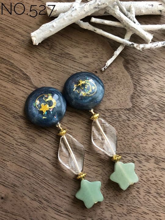 かるはさん専用♡天然石 star＆moon ピアス イヤリング