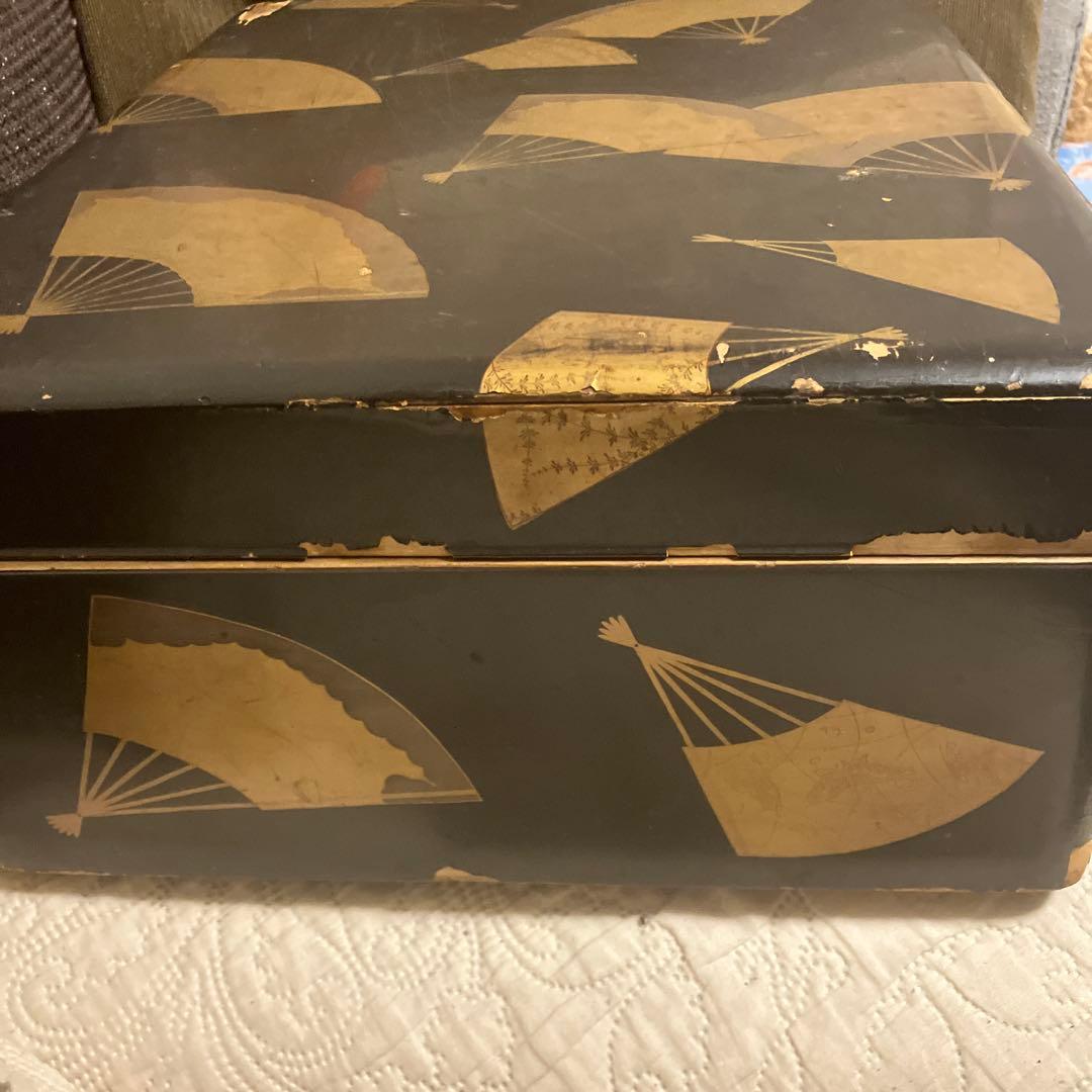 漆器 文箱 扇子模様