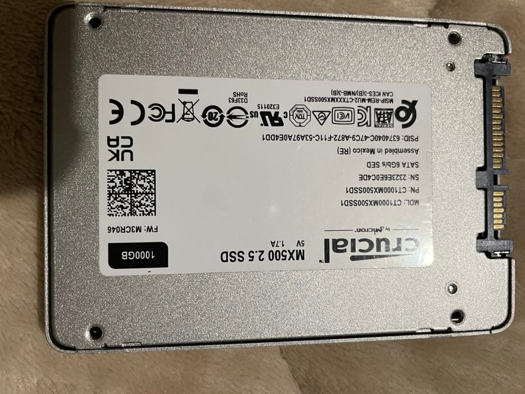 ジャンク品　Crucial MX500 1000GB 2.5インチSSD