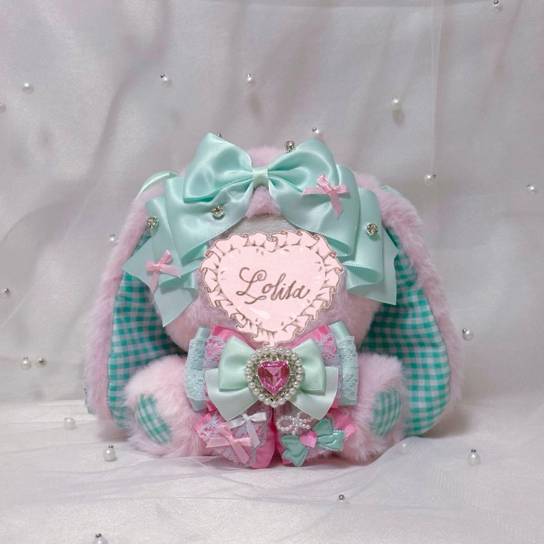 ぬい服 10~13cm おすわり うさぎ ピンク ミントグリーン