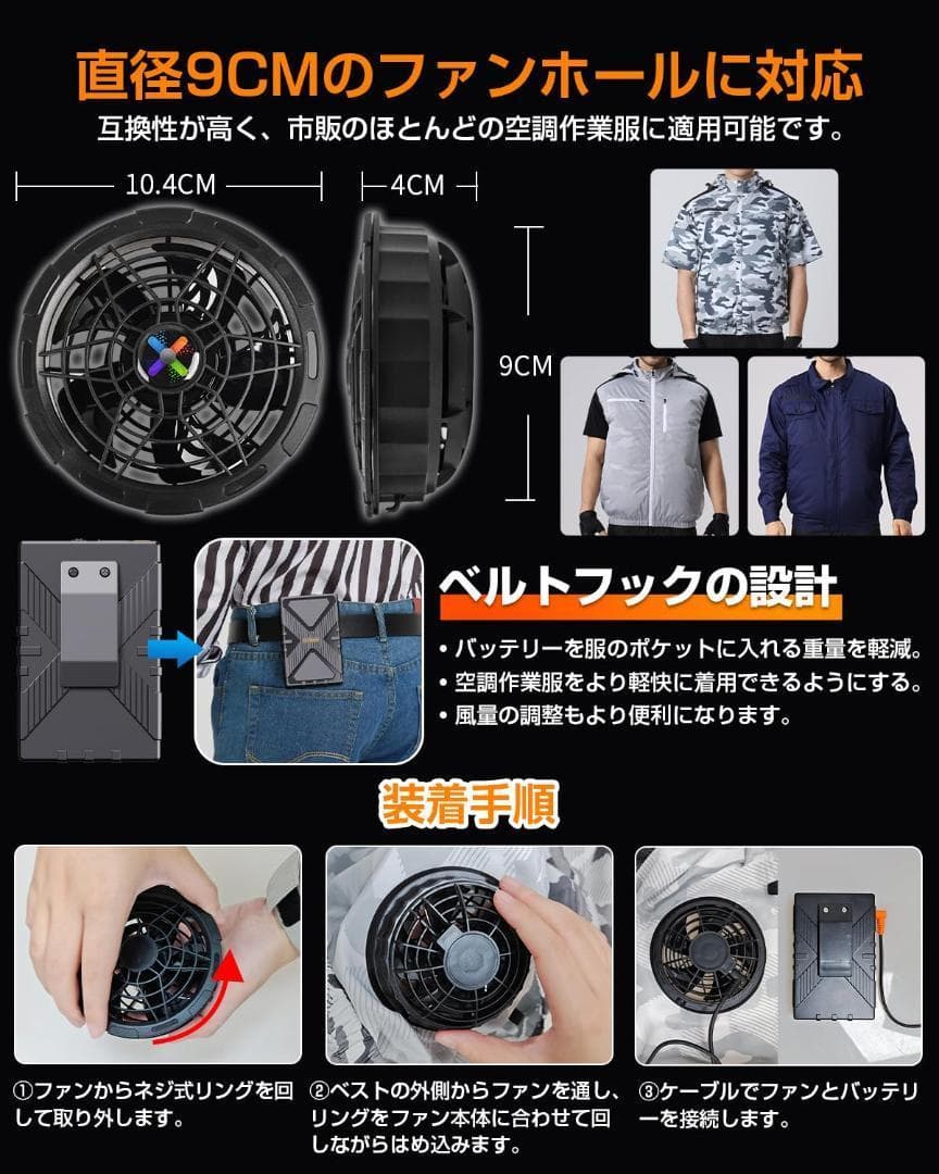 T769 空調服用ファン 超強力42V バッテリーセット