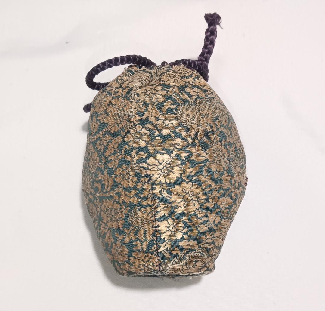 茶道具　高取焼茶入　高取焼亀井味楽作　高取茶入　牡丹唐草緞子仕覆　骨董！！