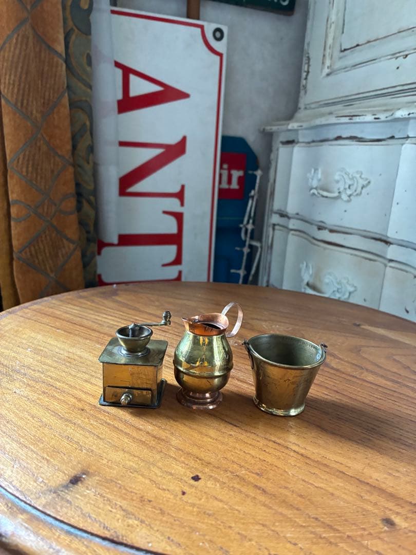フランス　アンティーク　銅製 ディネット　おままごと　キッチン　道具　コッパー