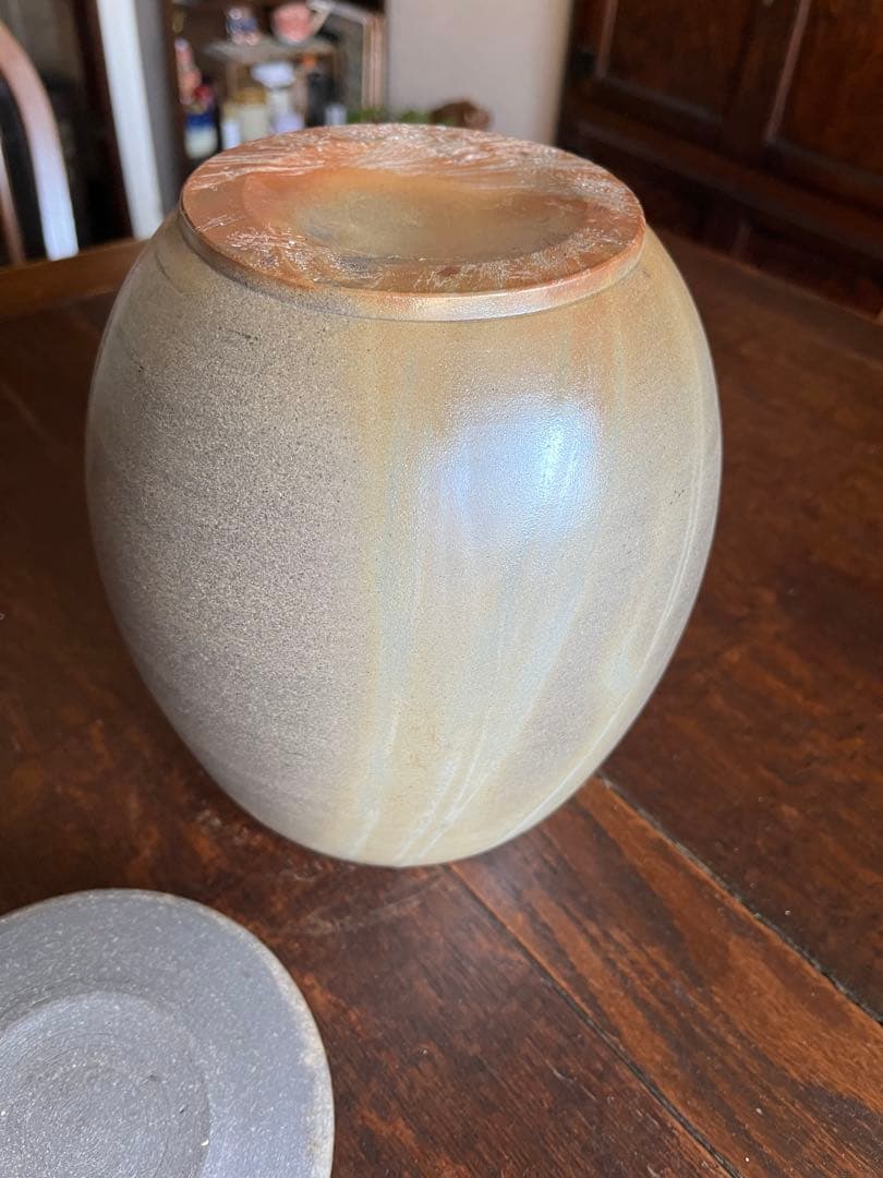 備前焼　山麓窯　水指　 蓋付き　茶道具