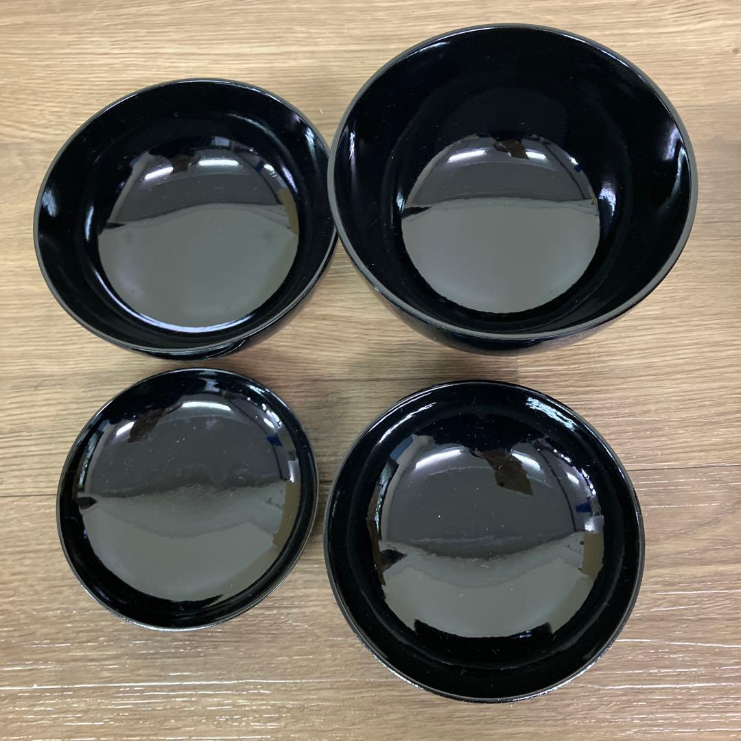 3F 漆器 入れ子椀 5客セット（四つ椀・精進料理・懐石） 応用器 お椀