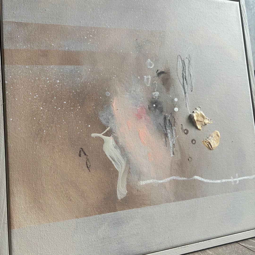 現代アート　35×35㎝　テクスチャーアート　インテリア　モダン　絵画　抽象画