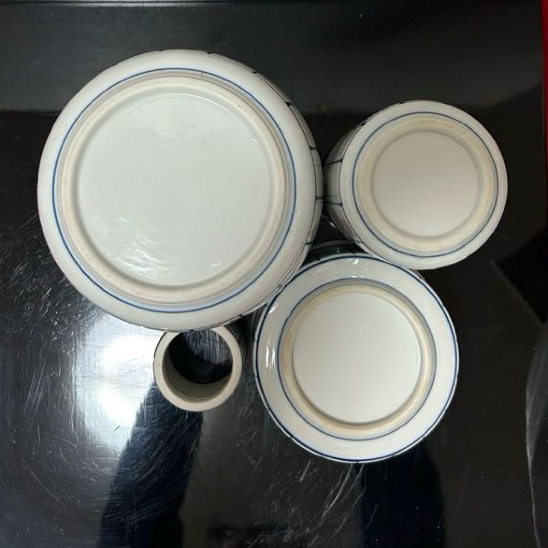 染付桶川皆具　茶道具懐石鵬雲斎坐忘斎淡々斎即中斎棗水指茶杓水屋茶碗釜而妙斎