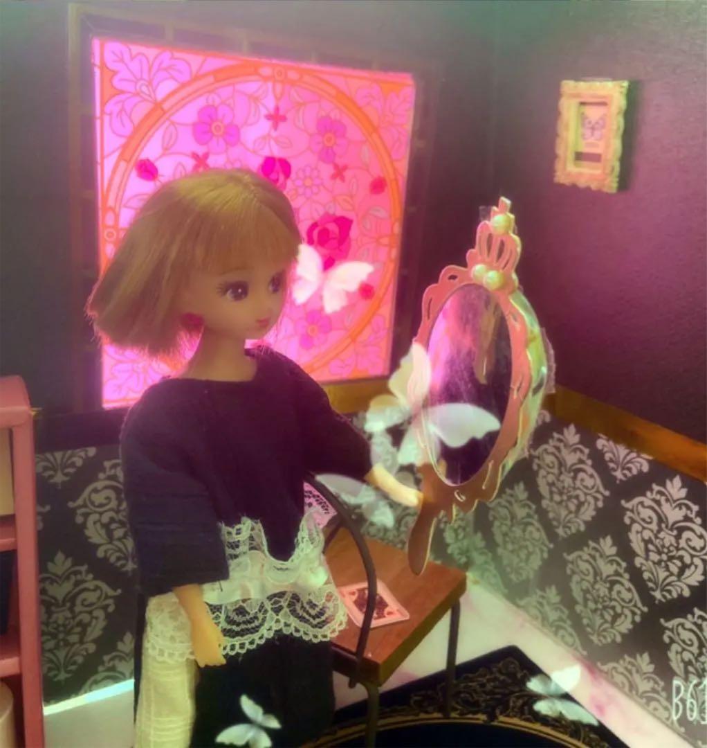 ドールハウス　ハンドメイド　部屋　38cm ゴシック　灯り　ミステリー