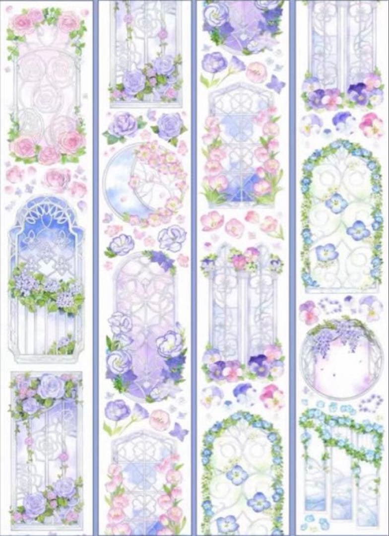♡SALE♡ 贝壳光 6cm×10m 晨暮花窗 海外マスキングテープ　窓