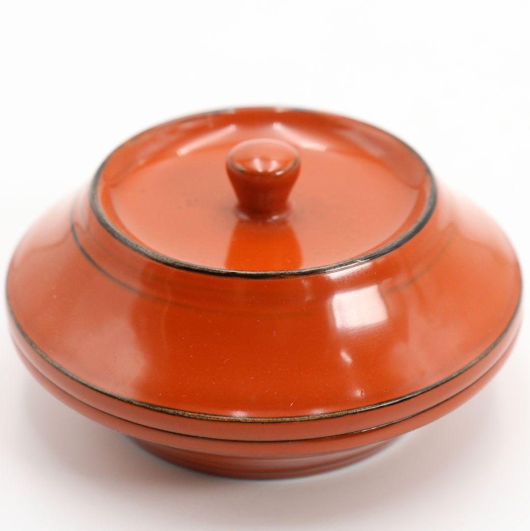 一良作 根来塗 香合 茶道具 共箱　C1067