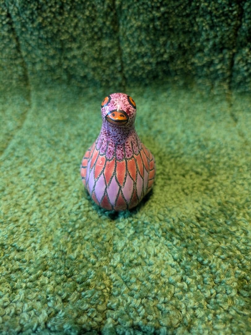 手描き陶器 鳥の置物 平和の鳩アンティーク
