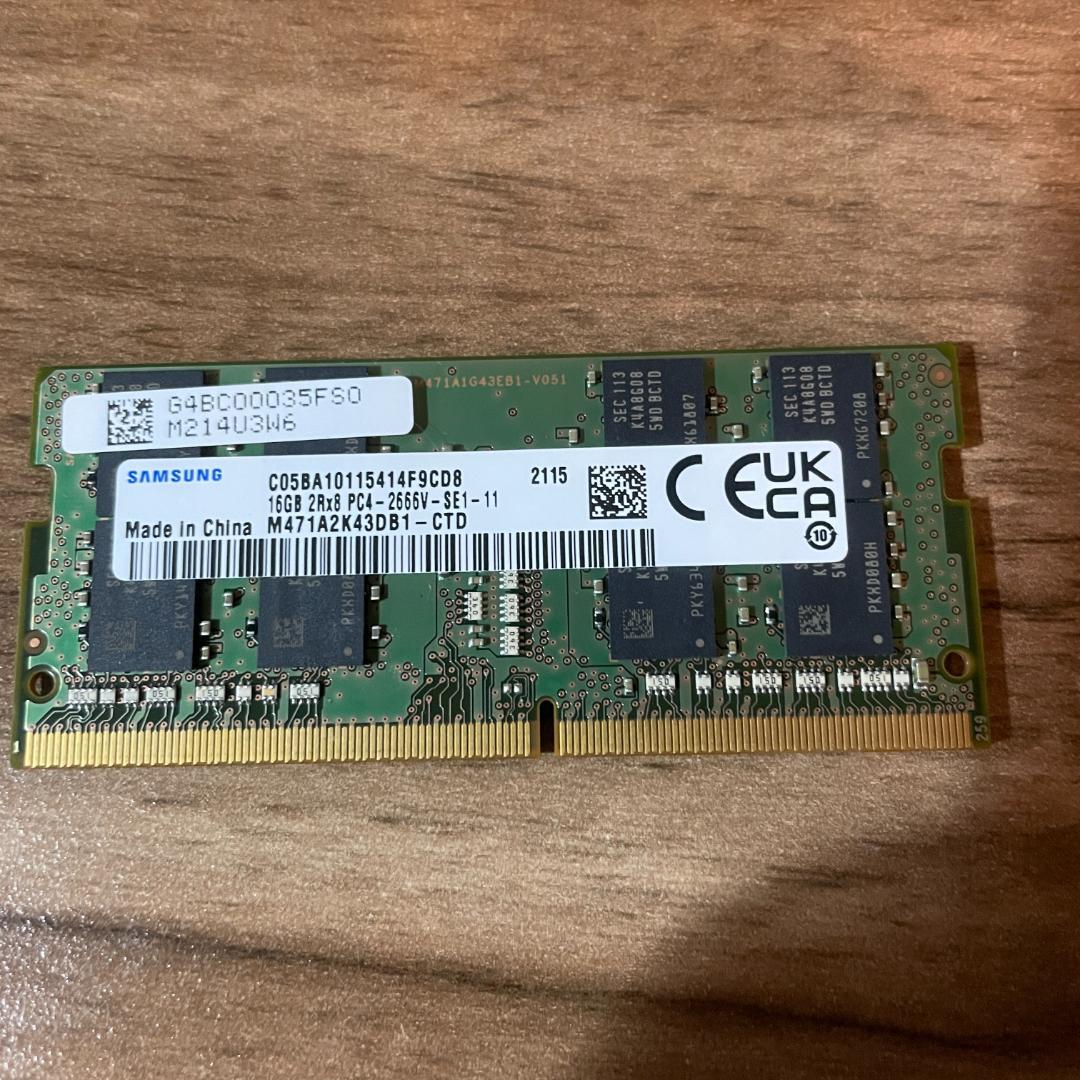 サムスン Samsung DDR4 2666 16GB ×1枚　計16GB