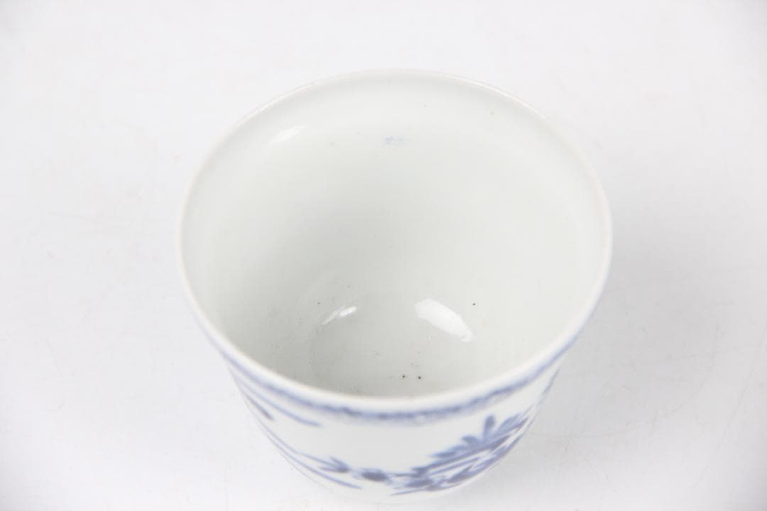 中国古美術 唐物 煎茶道具 染付　煎茶碗　盃　五客　 EY11-1
