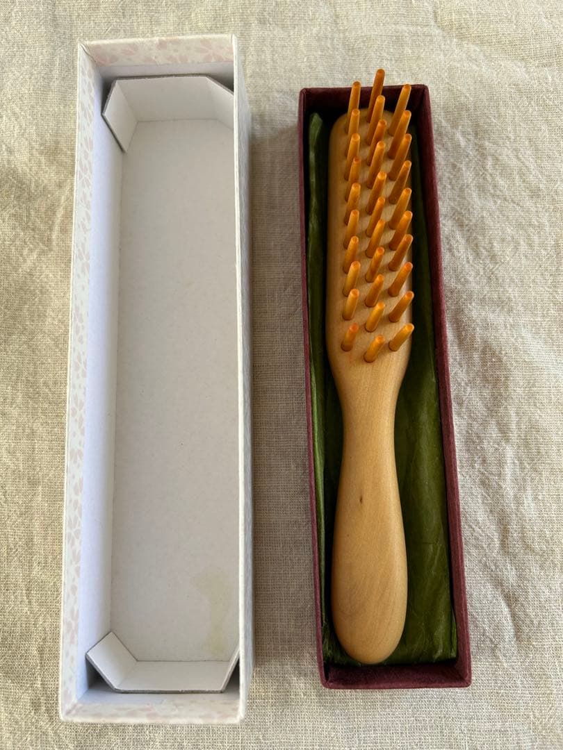 別府つげ工芸　つげブラシ　ヘアブラシ　3列