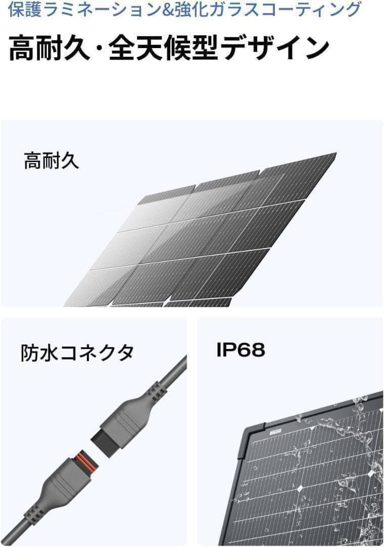 EcoFlow 125W 両面ソーラーパネル ２枚セット
