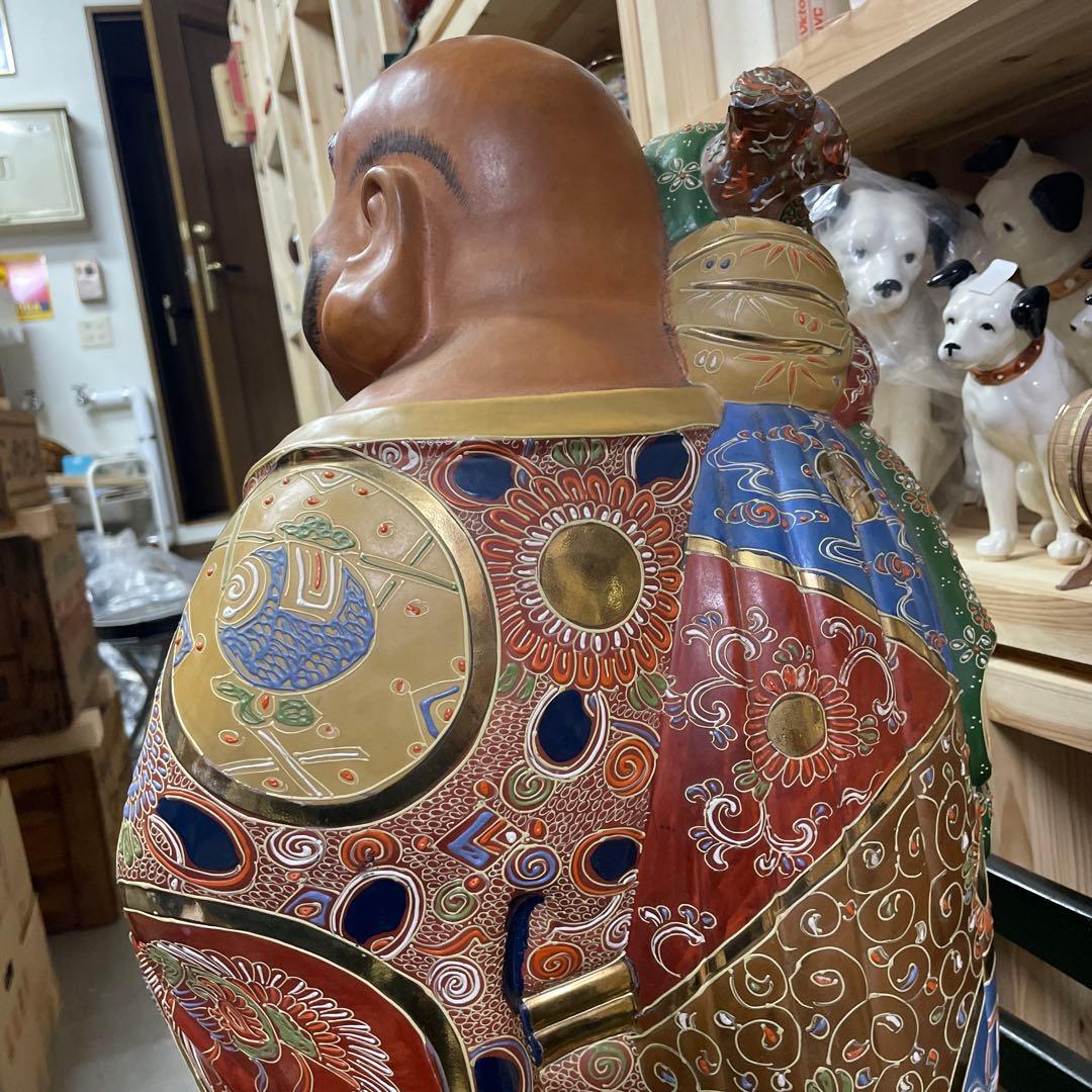 石川県伝統工芸品九谷焼　九谷布袋金彩　特大サイズ約６０センチ　迫力❣️