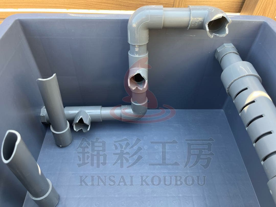 高性能ろ材2段付きスタンダード　大型水槽用フィルター　沈殿物理生物一体型濾過槽