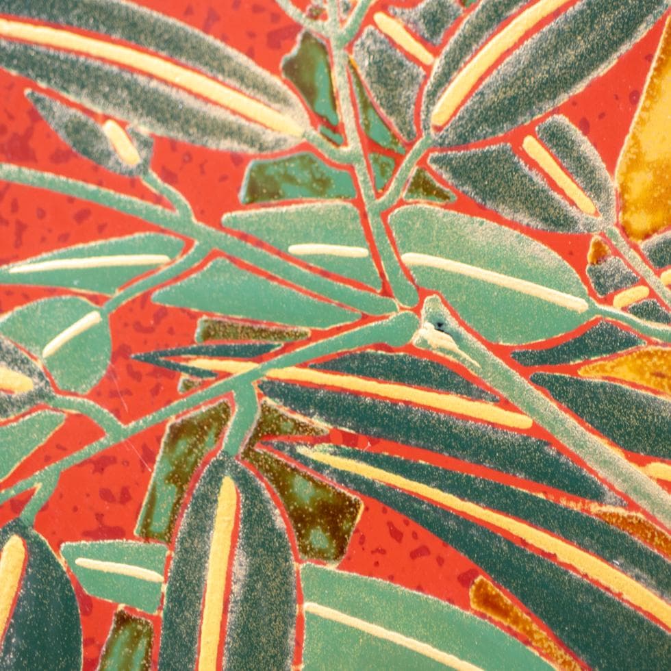 漆工芸作家 百塚正也 竹蒔絵鉢 飾り皿 共箱