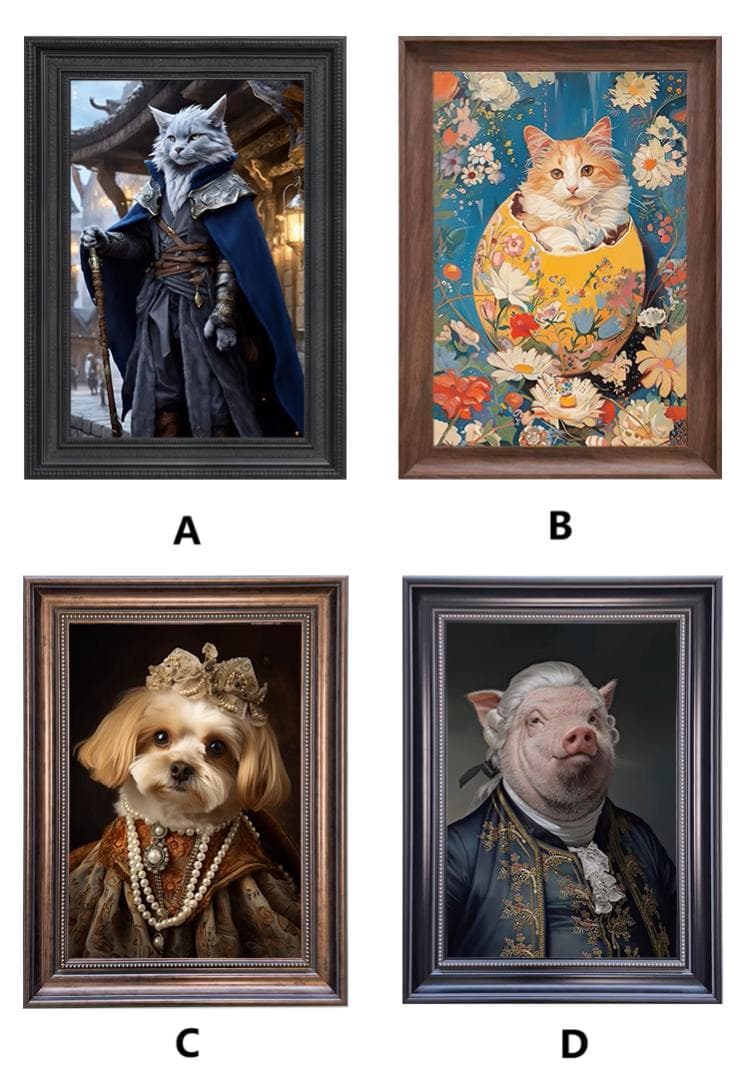 画集6 - ペット似顔絵アートオーダーメイド、サプライズギフト、インテリア装飾