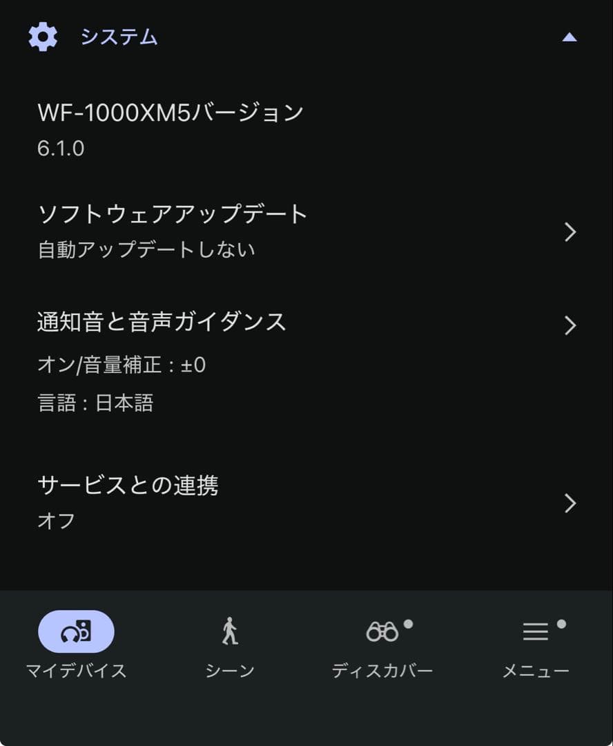 SONY wf-1000xm5 ブラック 右耳　ver6.1.0