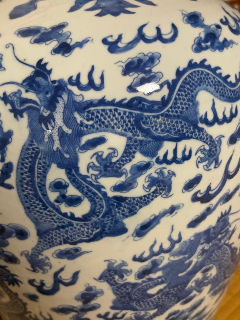 壺　置物　龍　大壺