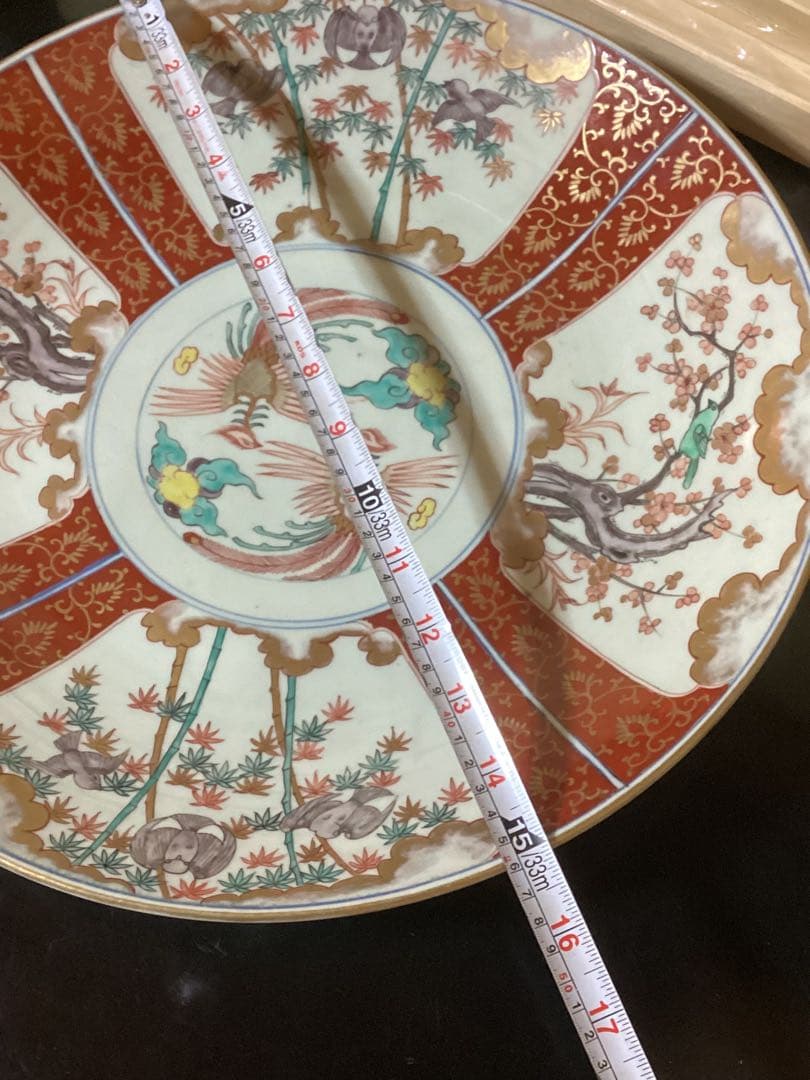 錦絵天保大皿　幅約45.5cm 江戸期　古美術骨董品　時代物　置物