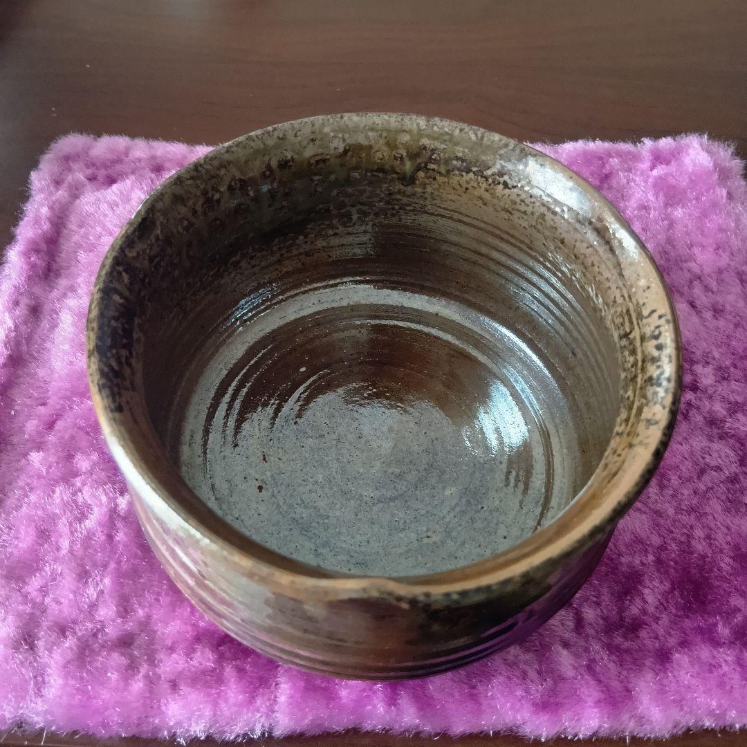 骨董品 唐銅 建水 茶道具 陶印あり 紙箱付 古道具 茶席 水こぼし 茶器 美品