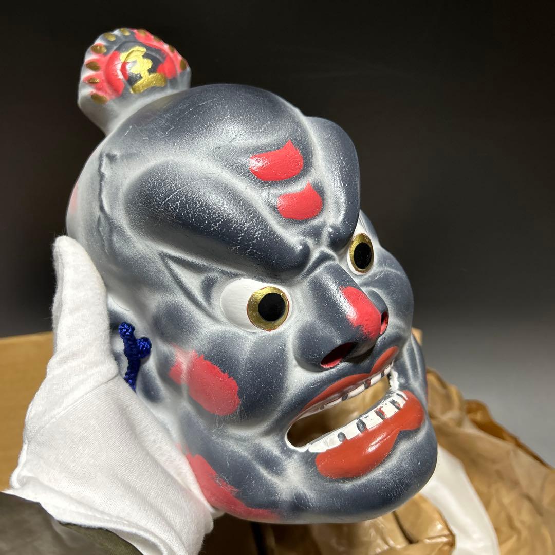 周防阿弥陀寺　仁王面　26㎝　神楽面 飾面　鬼面　般若　能面　厄除け　ビンテージ