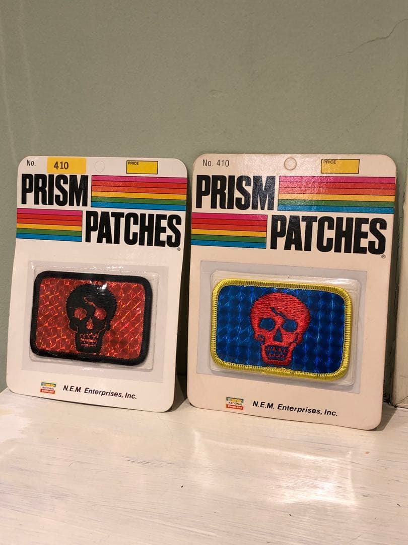 ビンテージ 70s スカル　髑髏　骸骨　ワッペン　ノースノーネーム　レトロ