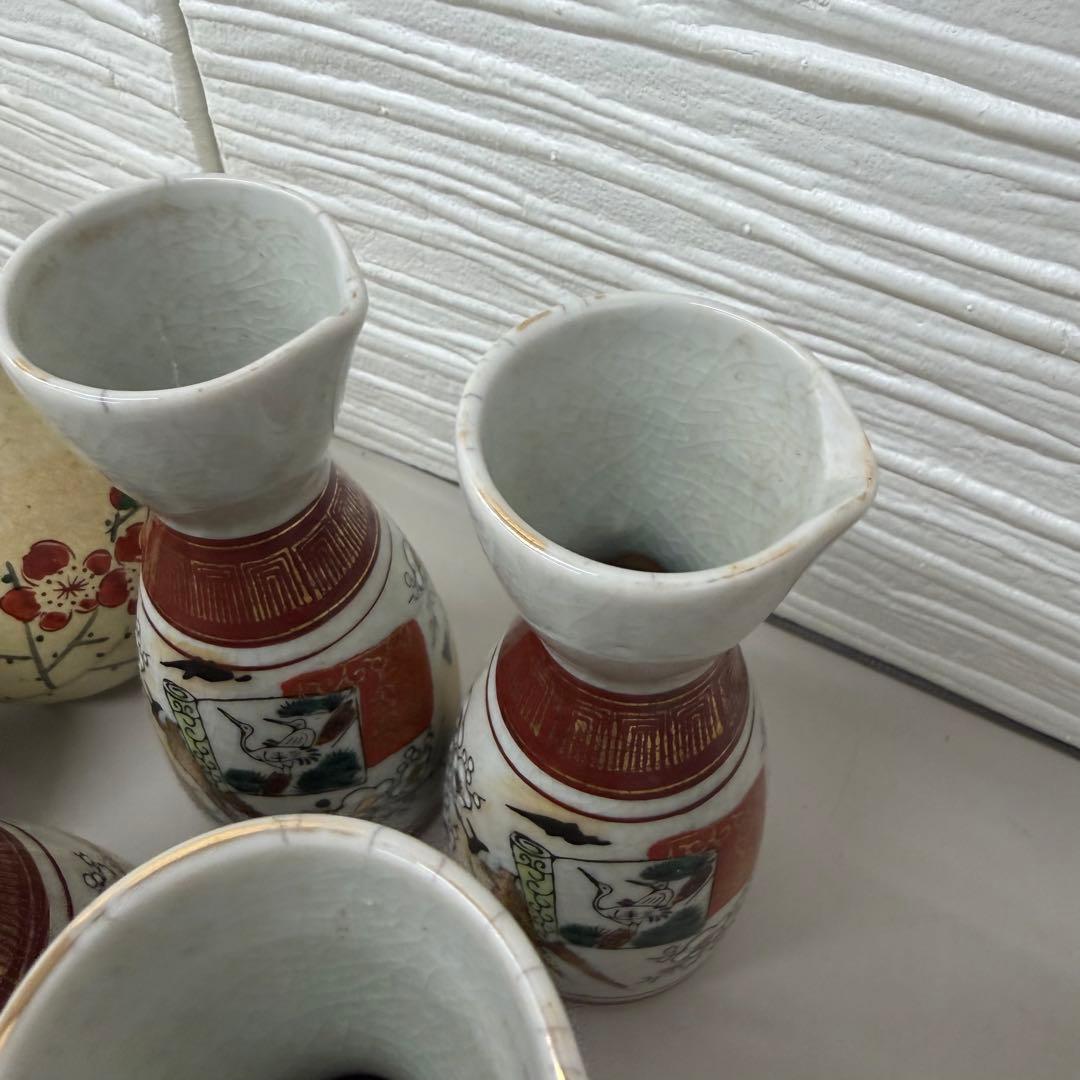 九谷焼　伝統工芸品　まとめ売り徳利とおちょこセット 陶器製
