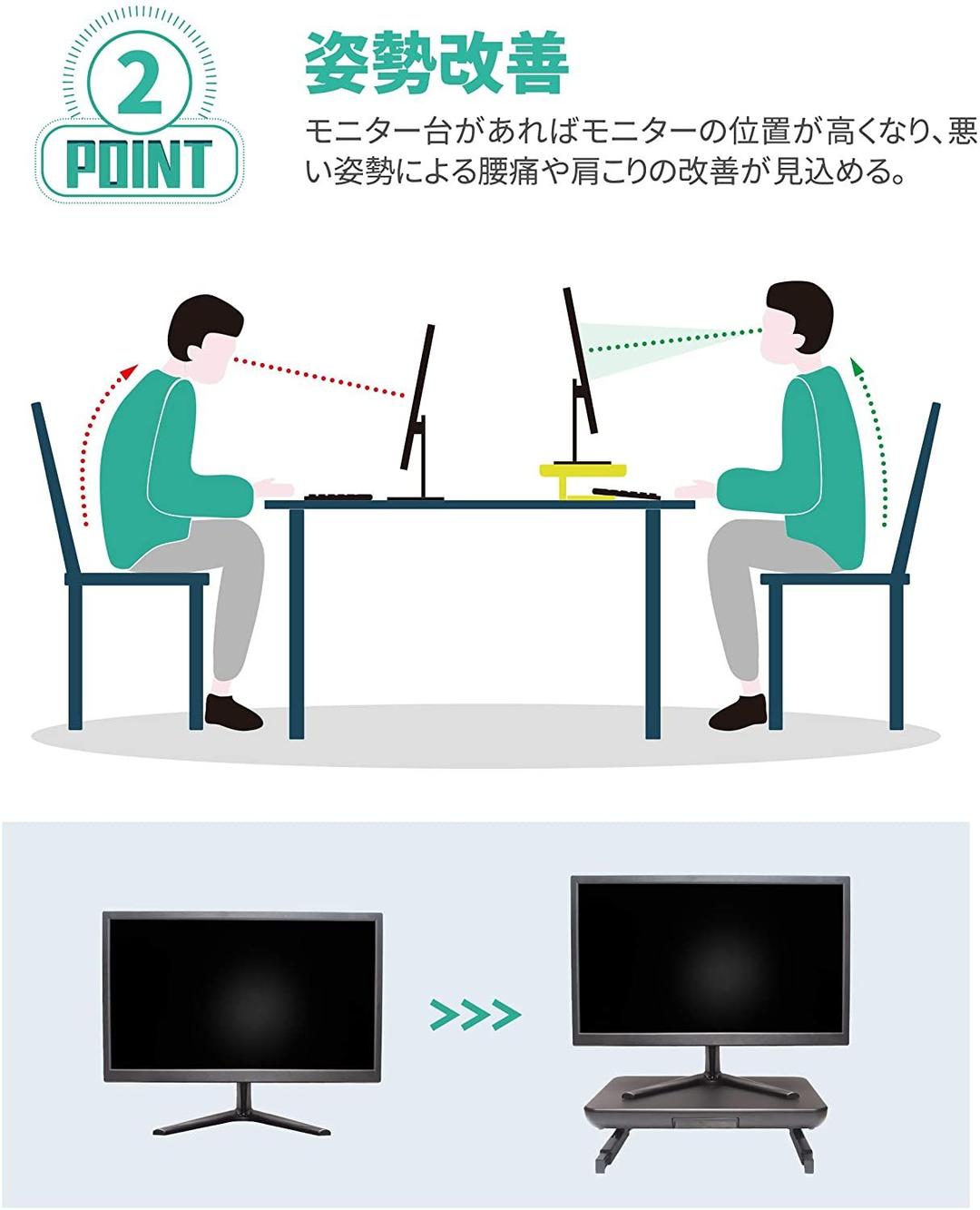 仕事の効率化❗在宅増えて、大人気商品❗引き出し付きモニター台❗モニタースタンド❗