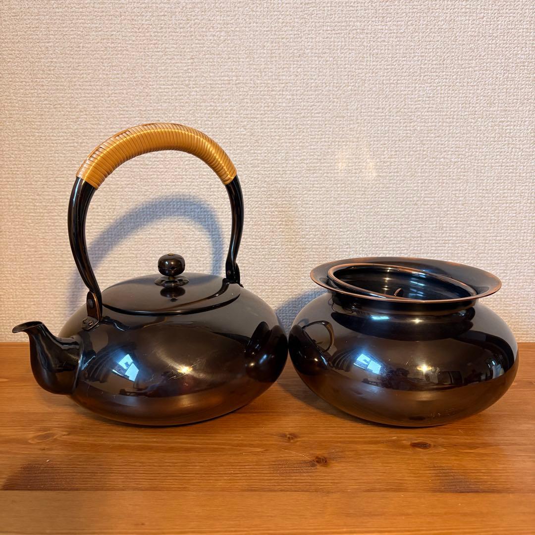【白川堂】銅製　銅瓶　茶こぼし　建水　茶道具