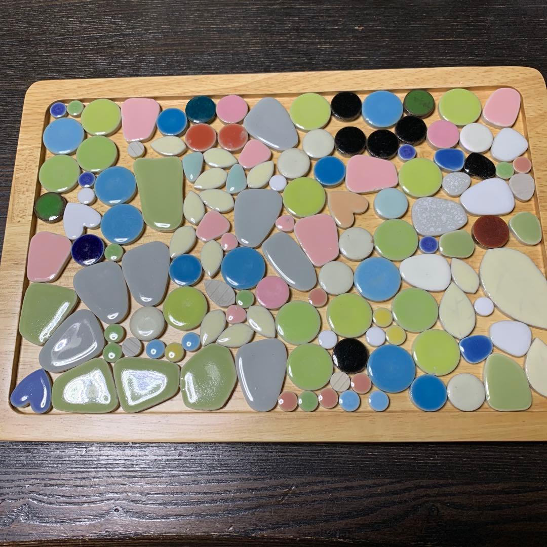 タイル　木製トレー　ハンドメイドに