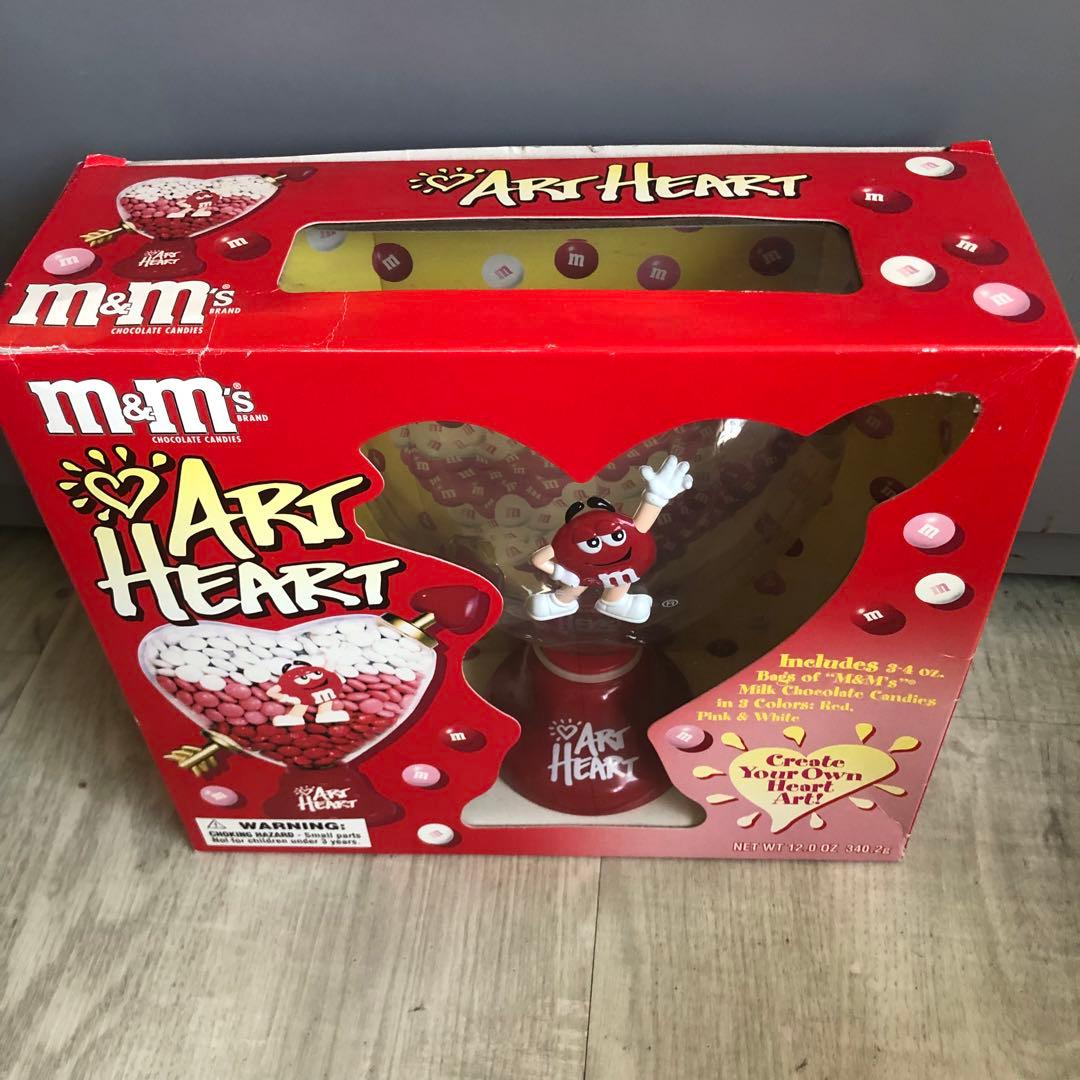未使用箱入りアメリカ限定M&M'sキャンディディスペンサーハート型ボトルレッド