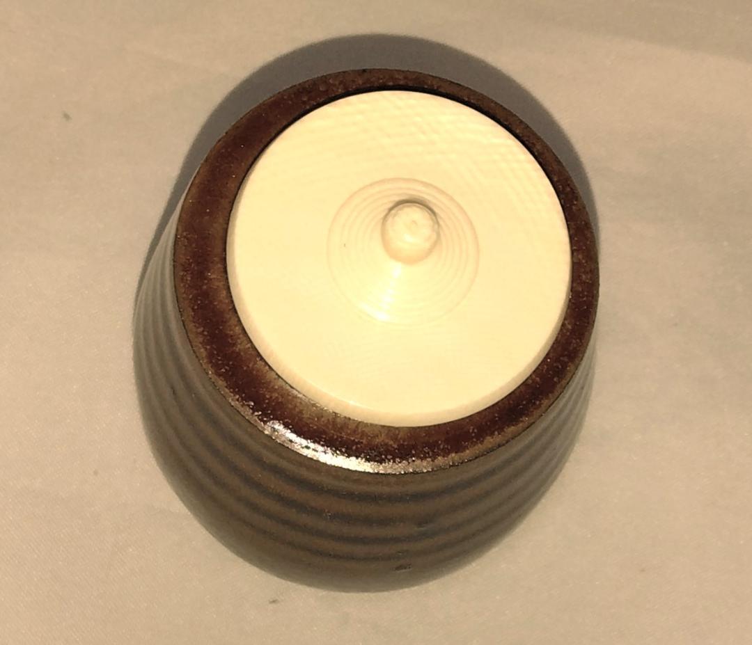 茶道具　摸中興名物橋立茶入　平安有祥作　摸橋立茶入　住吉緞子仕覆付　美品！！
