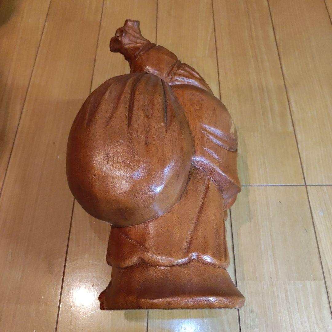 薫作布袋様木彫り像