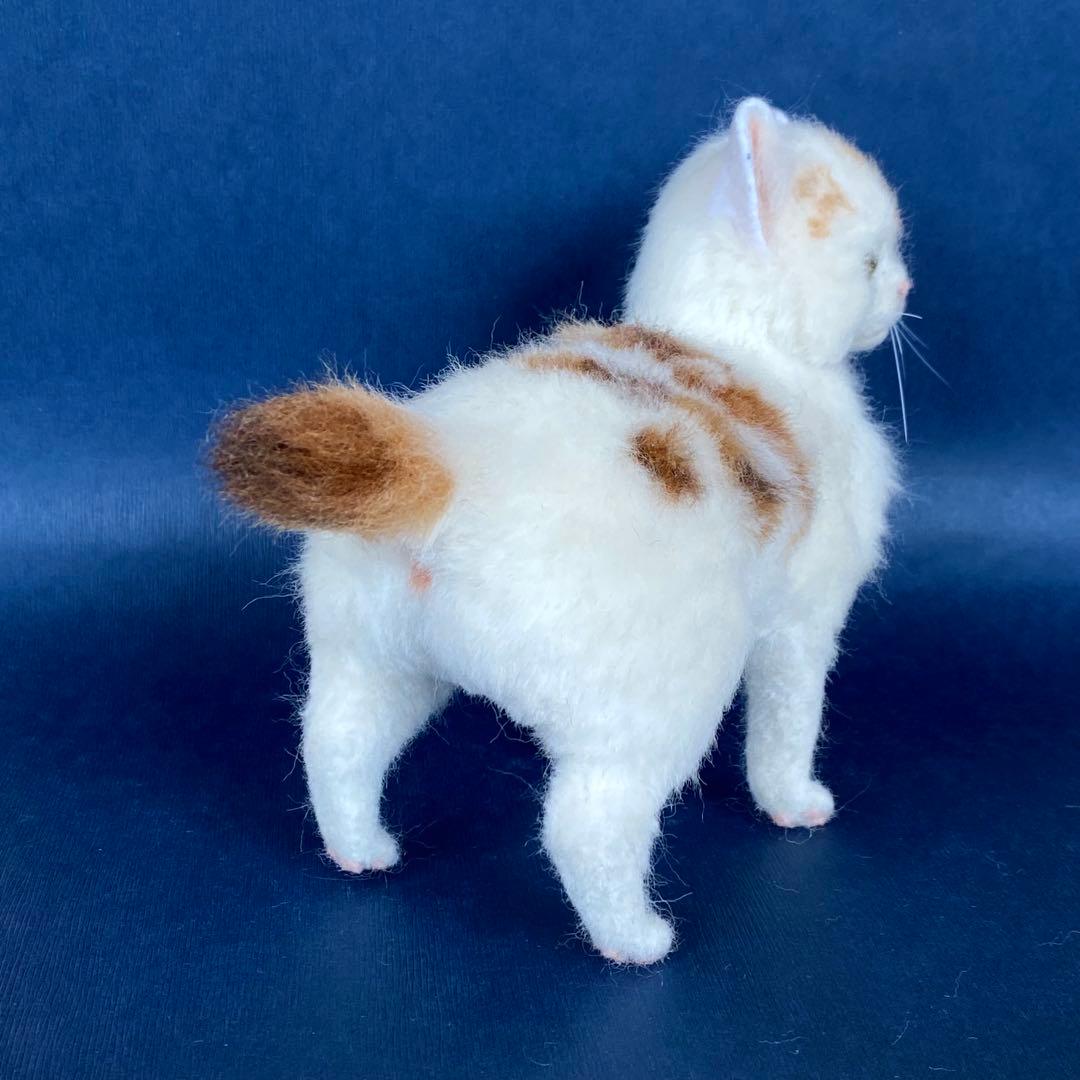 羊毛フェルト猫　全身タイプ　リアル可愛いジャパニーズボブテイル