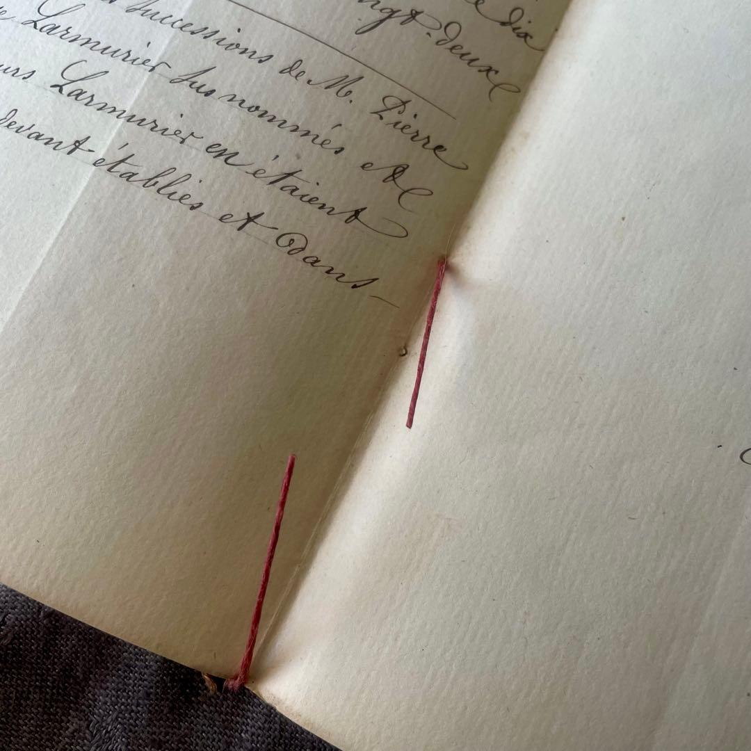 マニュスクリ2冊セット10枚 手書き公文書　カリグラフィー フランスアンティーク